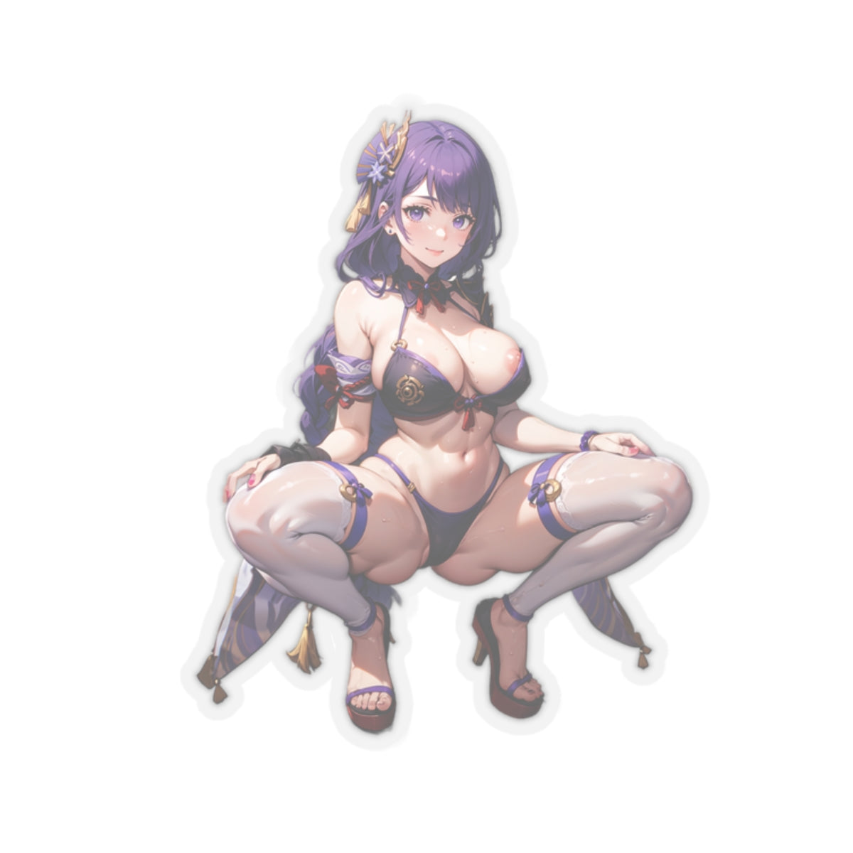 Sexy Anime Sticker | Raiden Shogun | Lewd Anime Sticker | Lewd Sticker | Sexy Waifu Sticker | Heels | SAMSARA_AI