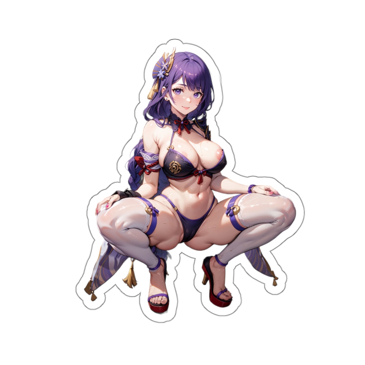 Sexy Anime Sticker | Raiden Shogun | Lewd Anime Sticker | Lewd Sticker | Sexy Waifu Sticker | Heels | SAMSARA_AI