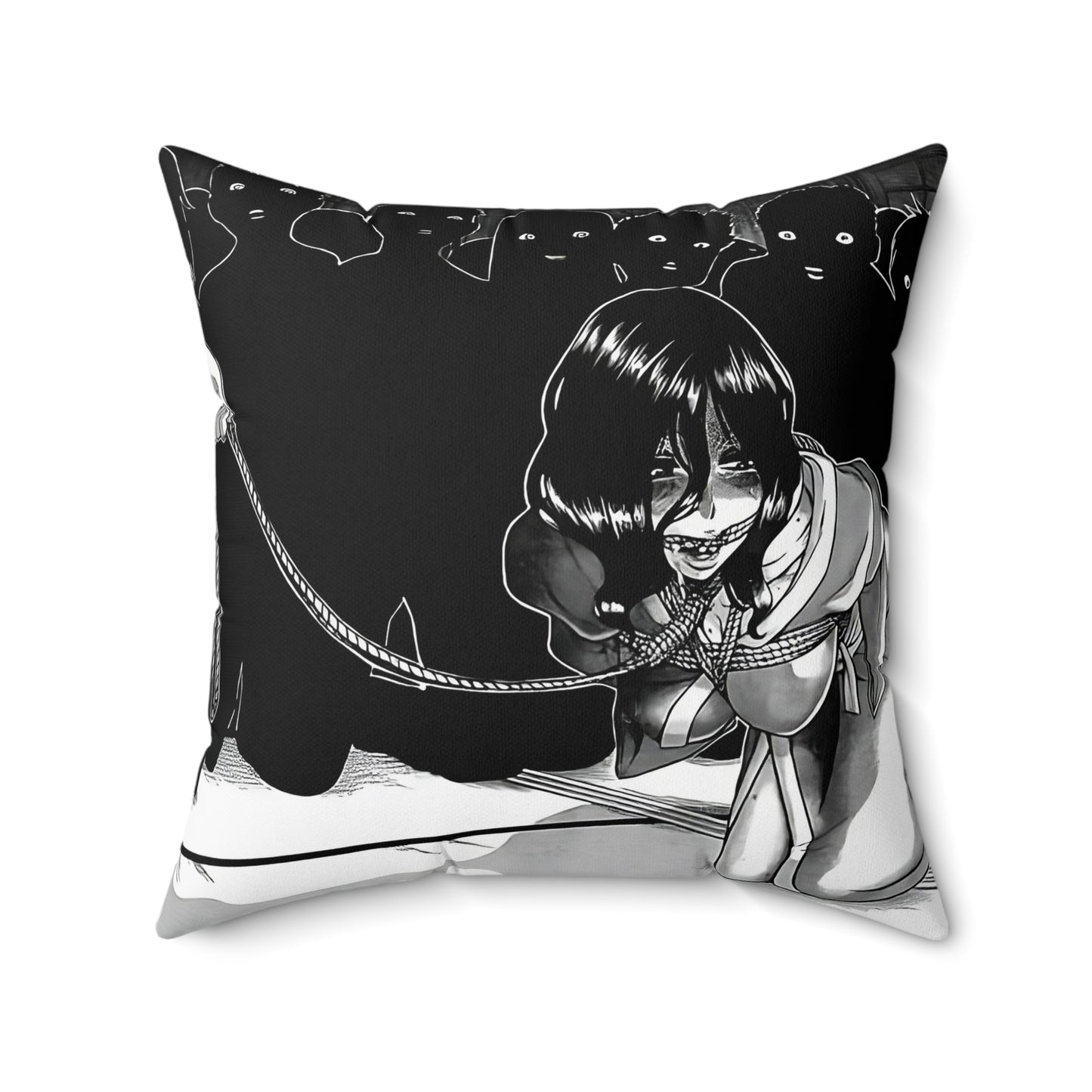 Public Humiliation Face Pillow | Shibari | BDSM | Slave | Ahegao Square Pillow | Funny Anime Pillow | Gift For Otaku | Gift For Waifu | Kinky