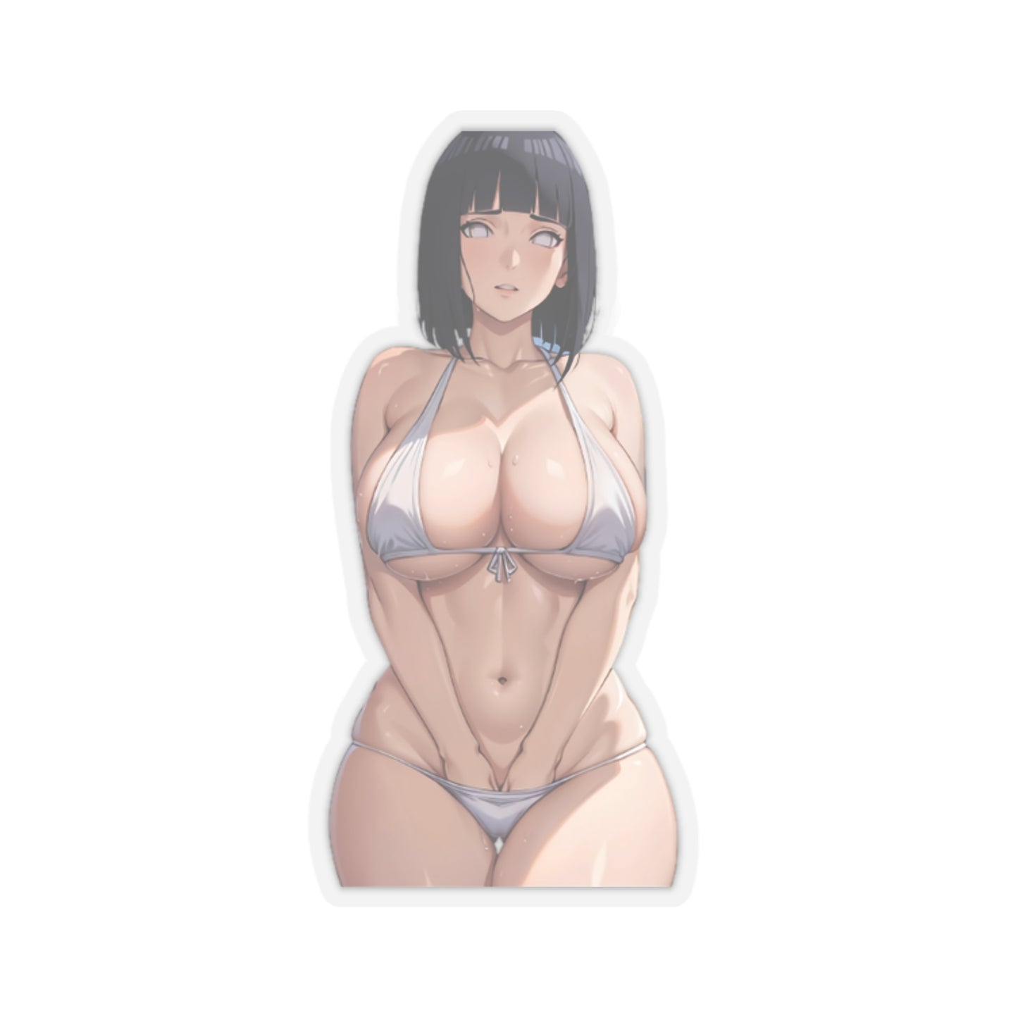 Lewd Anime Girl Sticker | Hinata | Naruto | Big Tits | Bikini | Kiss-Cut Sticker | Sexy Sticker | Boobs