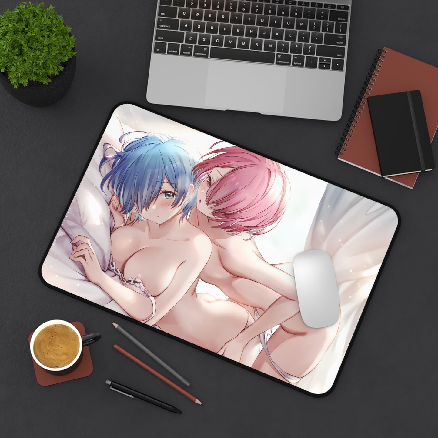 Re: Zero Mouse Pad | Rem and Ram | Rem Ram Mousepad| Re Zero | Ecchi | Waifu | Ahegao | Sexy Playmat | Erotic