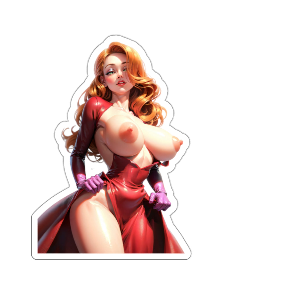 Sexy Anime Sticker | Jessica | Lewd Anime Sticker | Lewd Sticker | Sexy Waifu Sticker | Big Tits | Red Hair | Ginger | Readhead