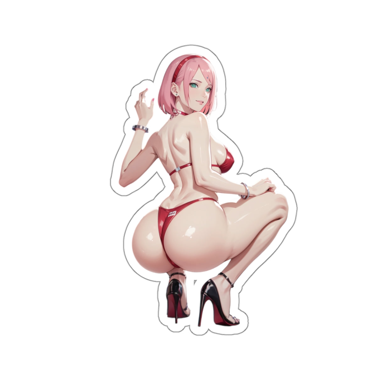 Sexy Anime Sticker | Sakura Haruno | Lewd Anime Sticker | Lewd Sticker | Sexy Waifu Sticker | Heels | SAMSARA_AI