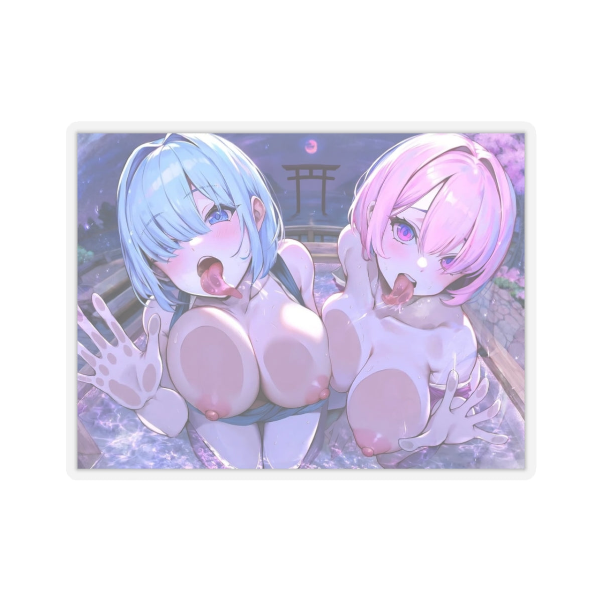 Waifu Sticker | Hentai Girls Sticker | Lewd Twins