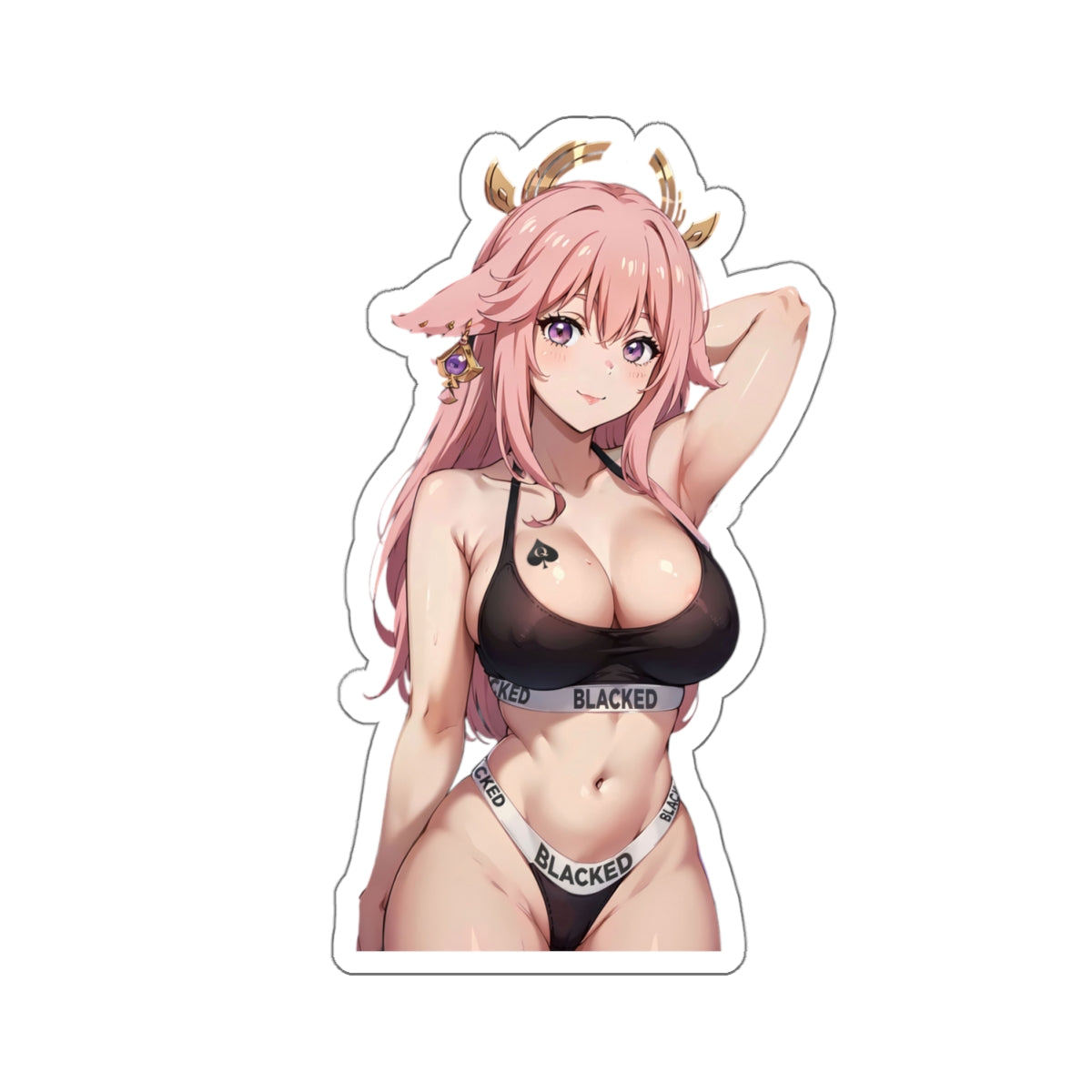 Sexy Anime Sticker | Guuji Yae | Lewd Anime Sticker | Lewd Sticker | Sexy Waifu Sticker | Blacked | Queen of Splades | Black Spade | SAMSARA_AI