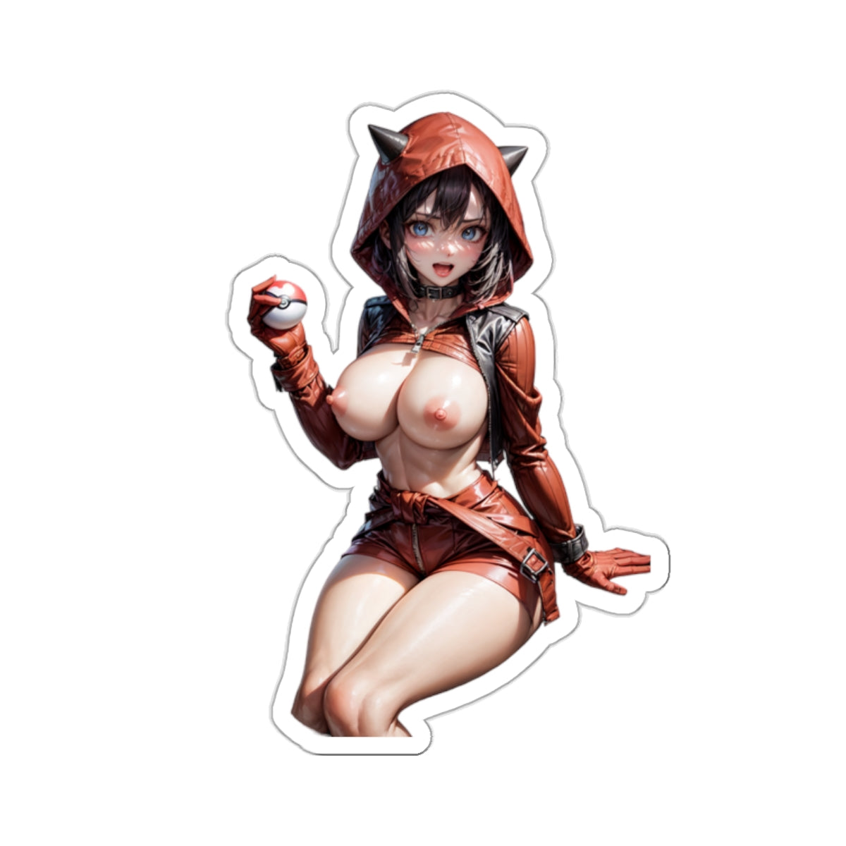 Sexy Anime Sticker | Team Magma Grunt | Lewd Anime Sticker | Lewd Sticker | Sexy Waifu Sticker | Nude Anime Girl | FairyAI