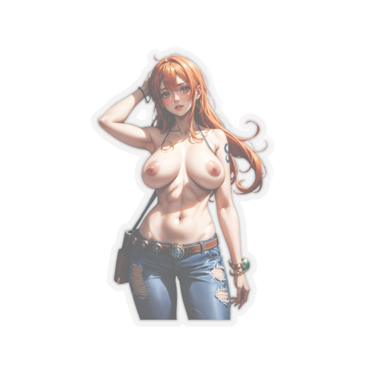 Sexy Anime Sticker | Nami | Lewd Anime Sticker | Lewd Sticker | Sexy Waifu Sticker | Nude Anime Girl | FairyAI | Ginger | Red Hair