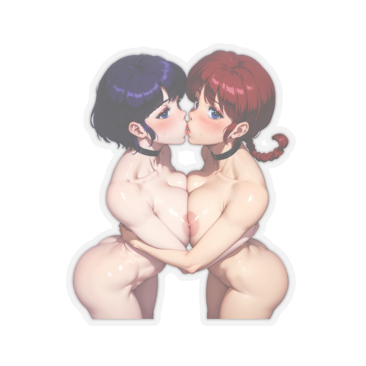 Waifu Sticker | Hentai Girls Sticker | Yuri | Hentai | Kissing