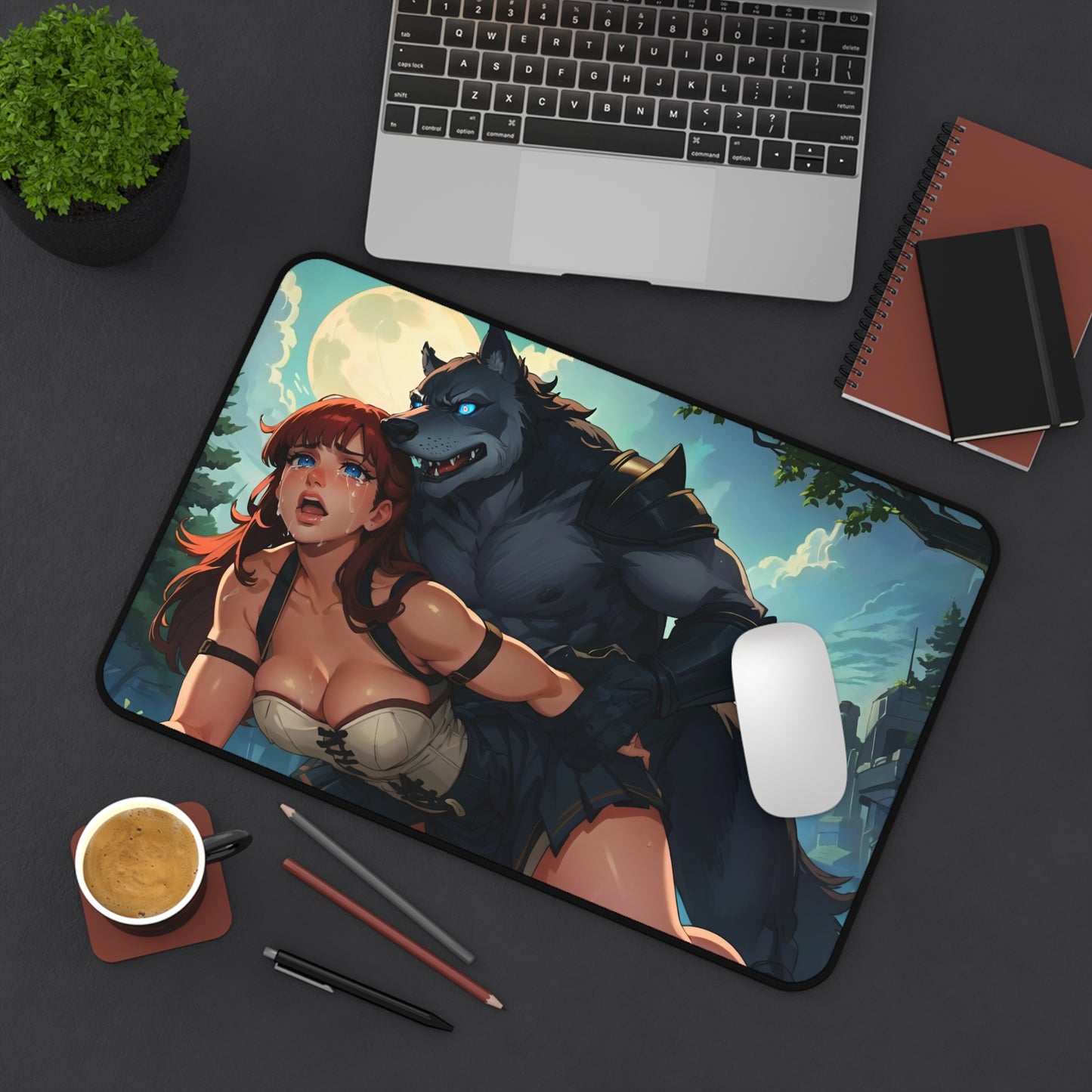 Lewd Mouse Pad | Werewolf Fucks Woman | Fantasy | NSFW | Werewolf Rule34 | Ecchi | Waifu | Ahegao | Sexy Playmat | Erotic | Redhead | Ginger | Red Hair