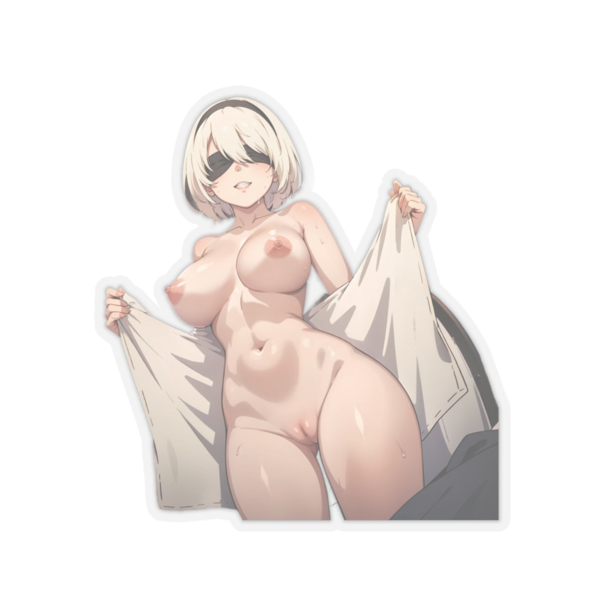 Sexy Anime Sticker | 2b | Lewd Anime Sticker | Lewd Sticker | Sexy Waifu Sticker | Towel | SAMSARA_AI