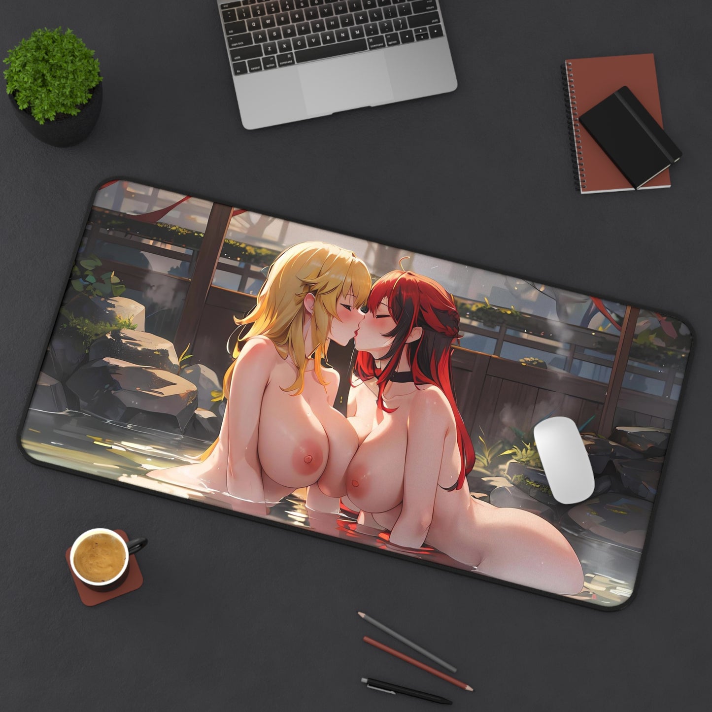 Sexy Anime Mouse Pad | Busty Girls Kissing | Hot Anime Girls | Yuri | Ginger | Lesbian | Ecchi | Waifu | Ahegao | Sexy Playmat | Erotic