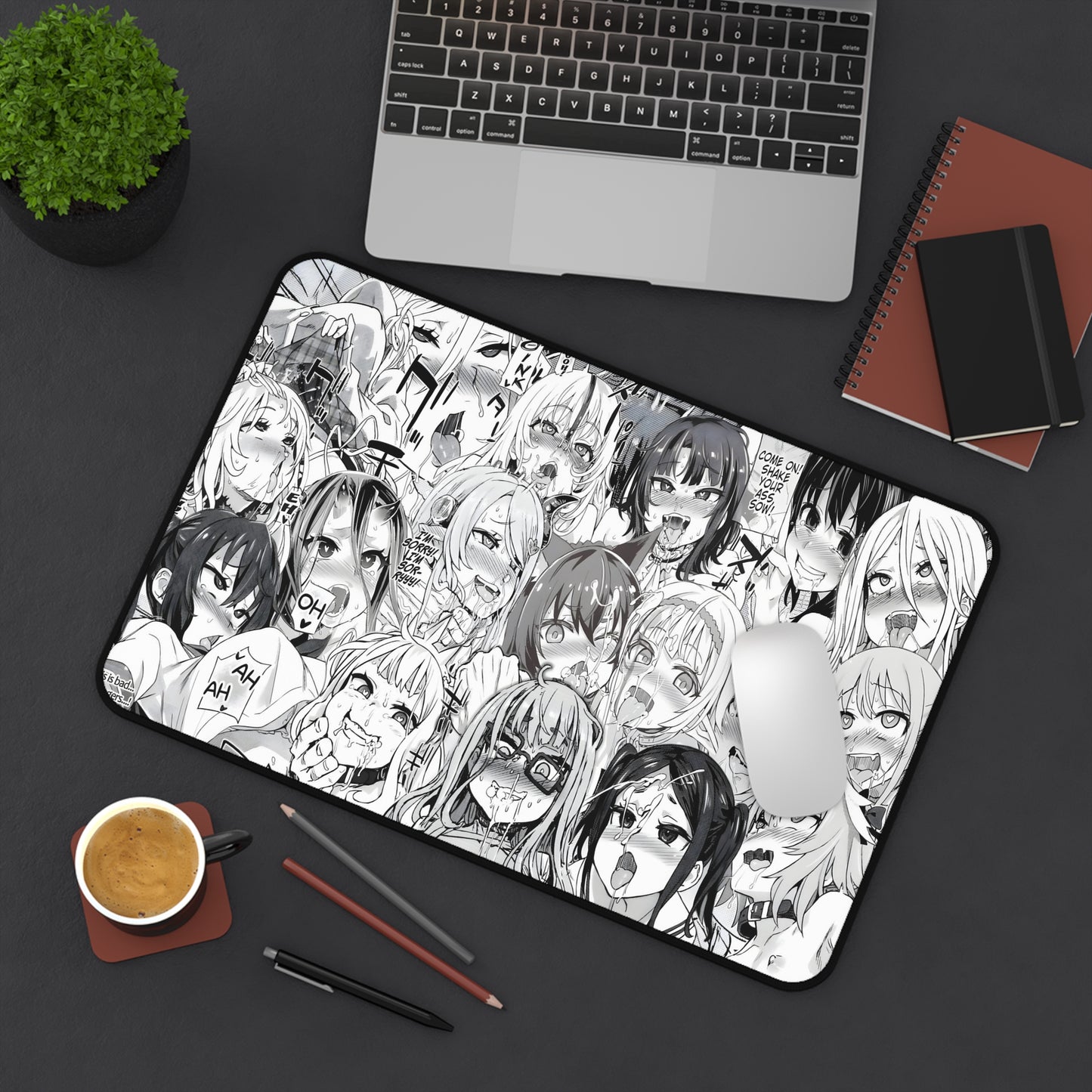 Ahegao Mouse Pad | Ahegao Face | Funny Anime Desk Mat | Ecchi | Waifu | Ahegao | Sexy Playmat | Erotic Anime Face | Lewd | Minimalism