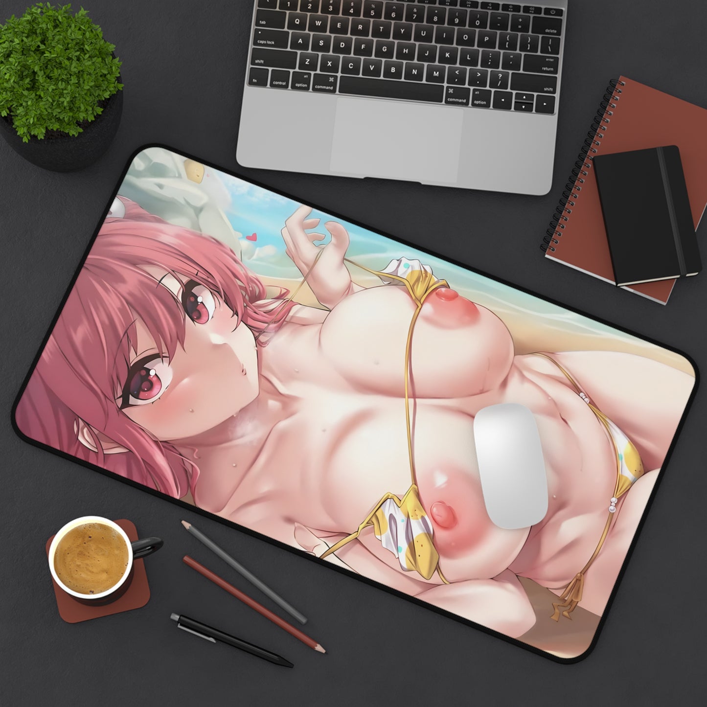 Lewd Mouse Pad | Honoka | Dead Or Alive Large Desk Mat | NSFW | Uncensored Mouse Pad | Ecchi | Waifu | Bikini | Otaku | Weeb | Tits | Red Hair | Ginger | Beach