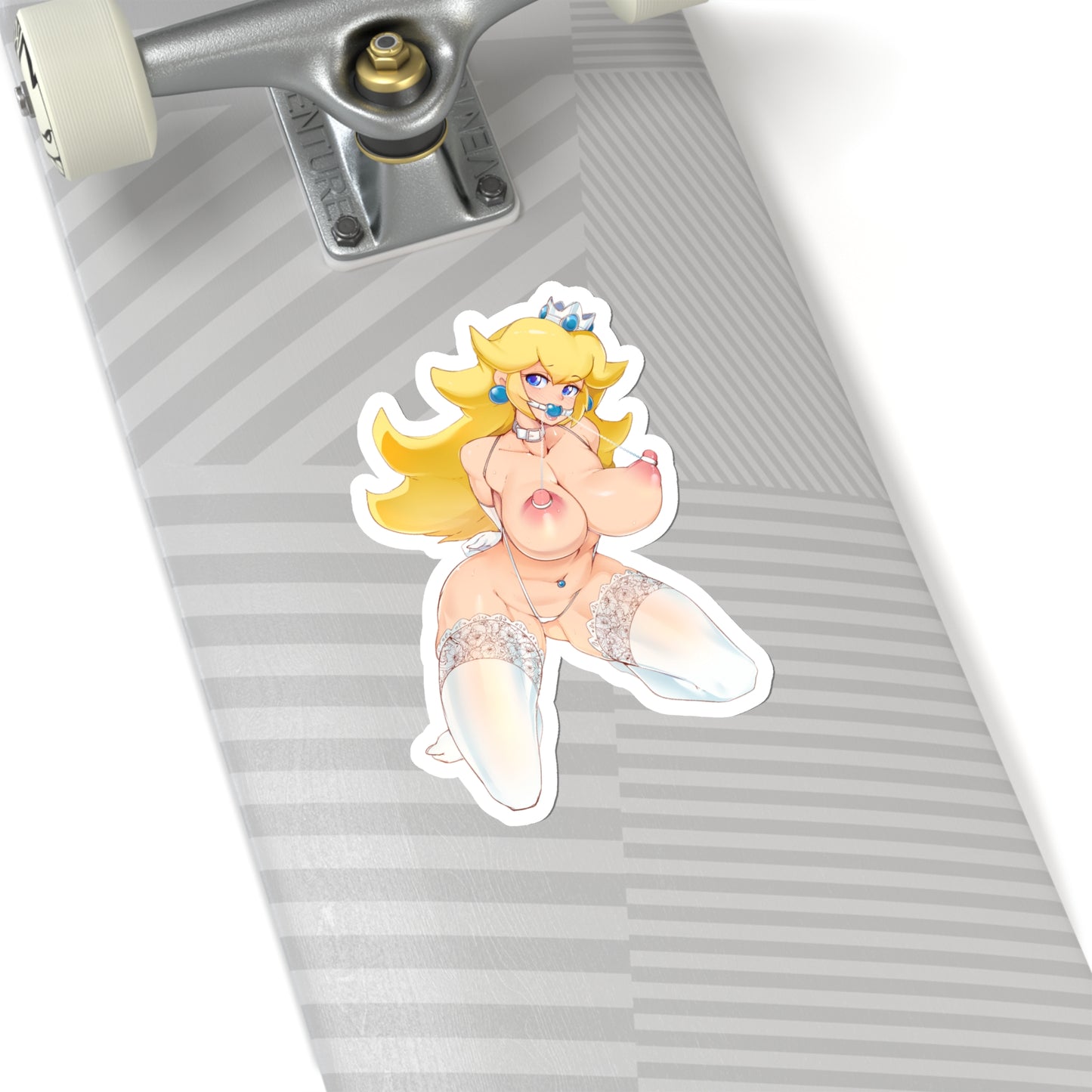 Lewd Peach Sticker | Naked Tits | Piercing | Gag Ball | Naked Anime Sticker | Uncensored Anime | Lewd Anime Sticker | Sexy Anime Sticker | Mario | Otaku | Waifu