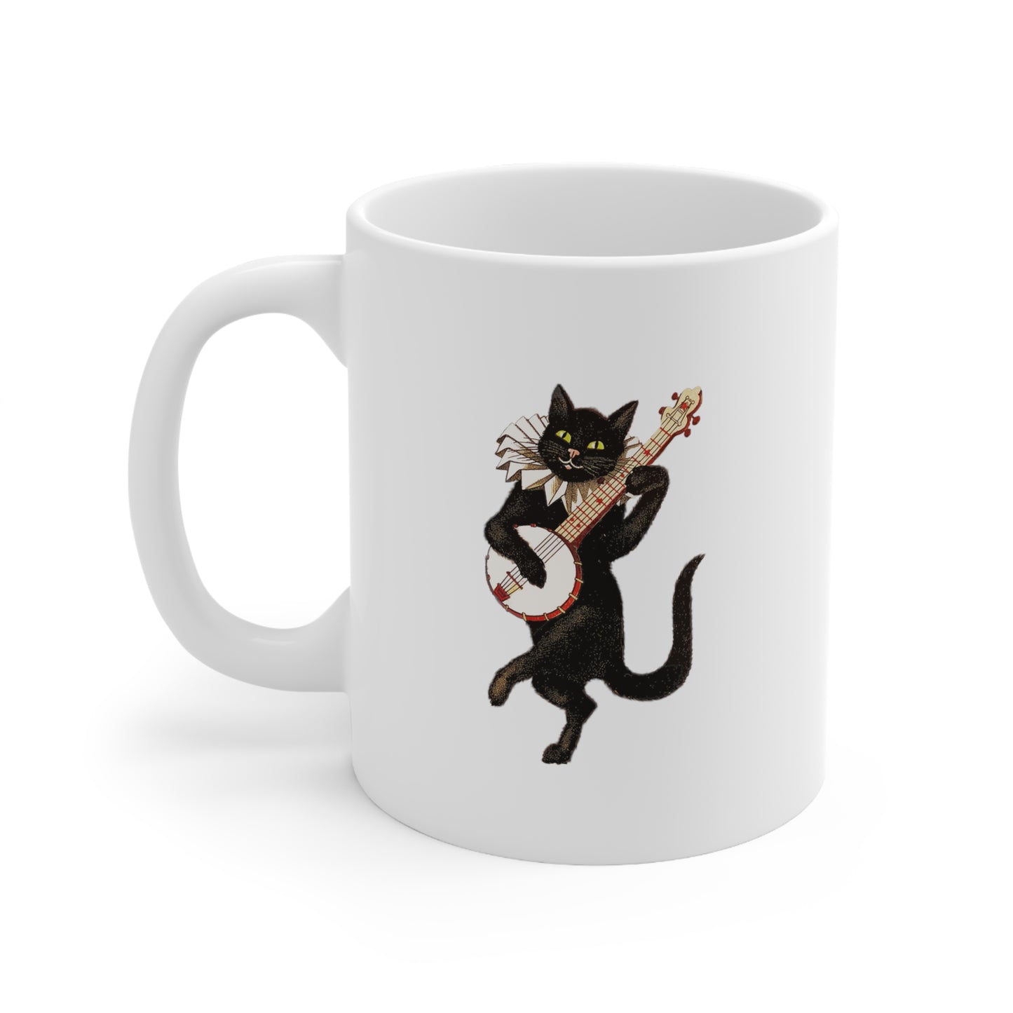 Banjo Cat Mug | Cat  Mug | Banjo | Gift for Cat Lovers | Banjo Cat | Black Cat Mug