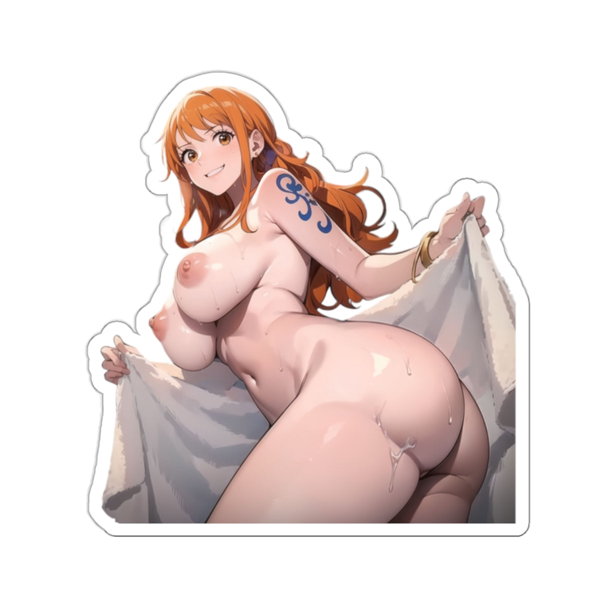 Sexy Anime Sticker | Nami | Lewd Anime Sticker | Lewd Sticker | Sexy Waifu Sticker | Towel | SAMSARA_AI