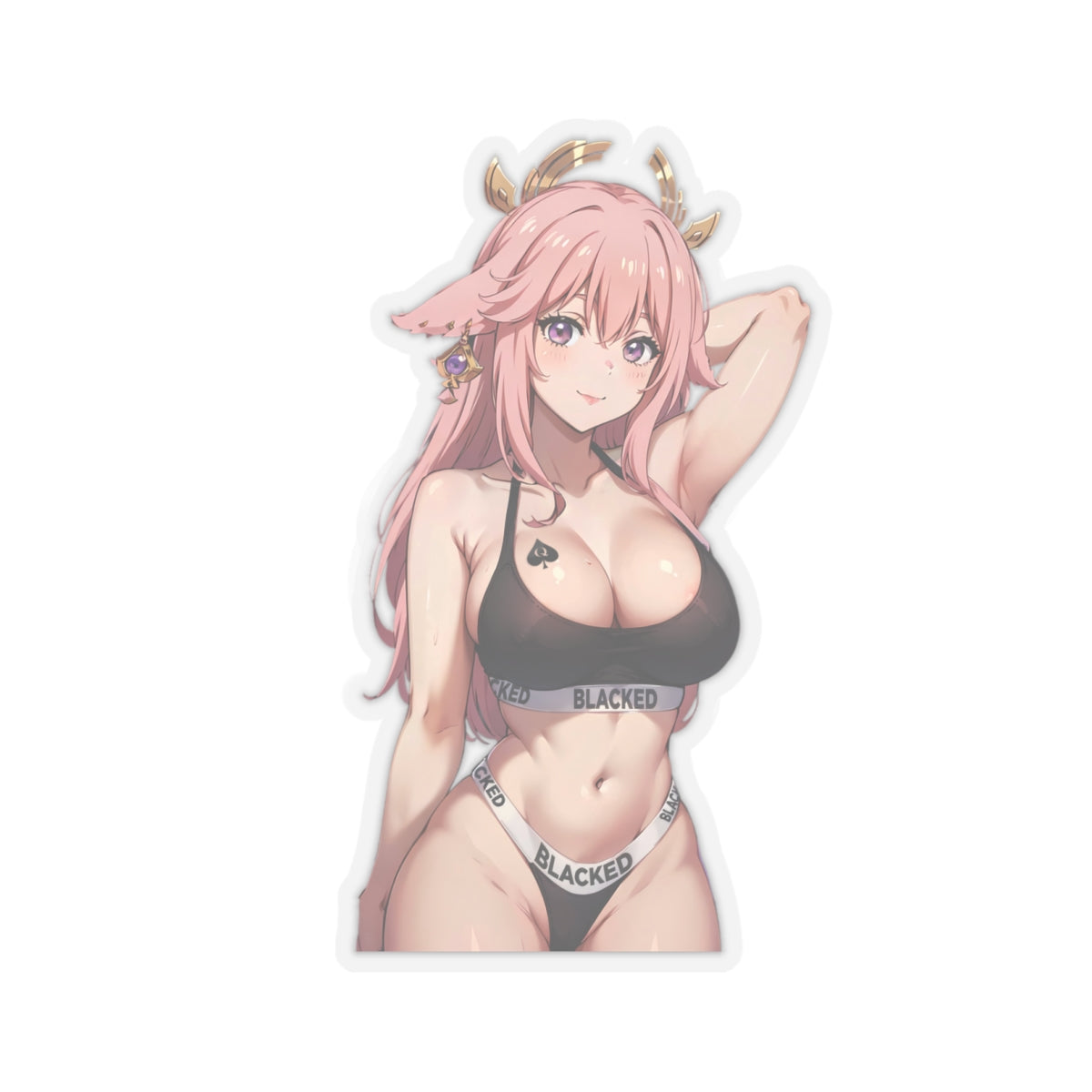 Sexy Anime Sticker | Guuji Yae | Lewd Anime Sticker | Lewd Sticker | Sexy Waifu Sticker | Blacked | Queen of Splades | Black Spade | SAMSARA_AI