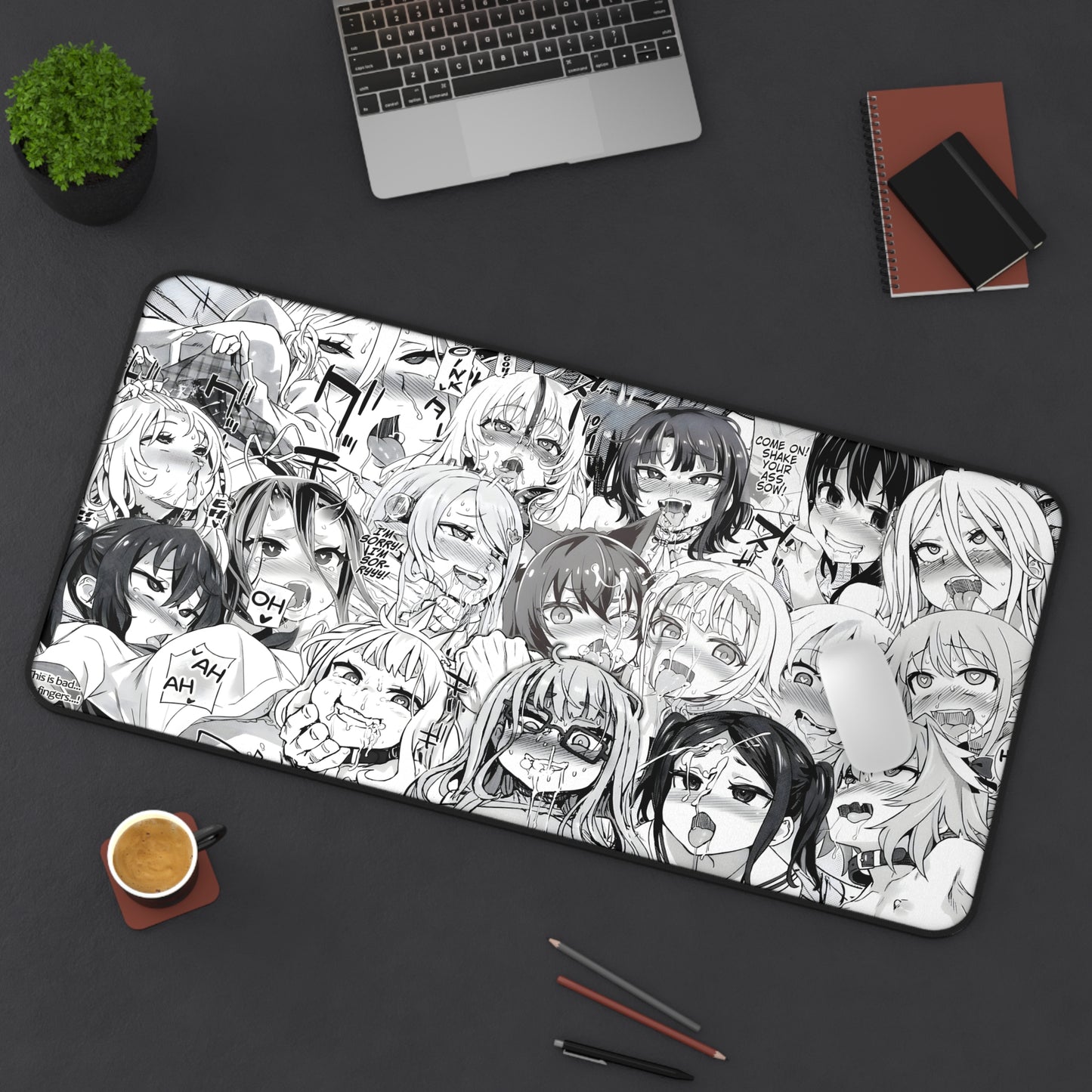 Ahegao Mouse Pad | Ahegao Face | Funny Anime Desk Mat | Ecchi | Waifu | Ahegao | Sexy Playmat | Erotic Anime Face | Lewd | Minimalism