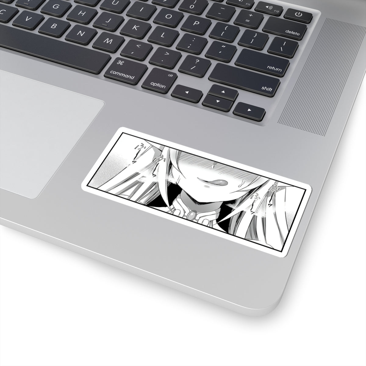 Ahegao Hentai Girl Sticker | Black and White | Waifu | Tounge | Drool