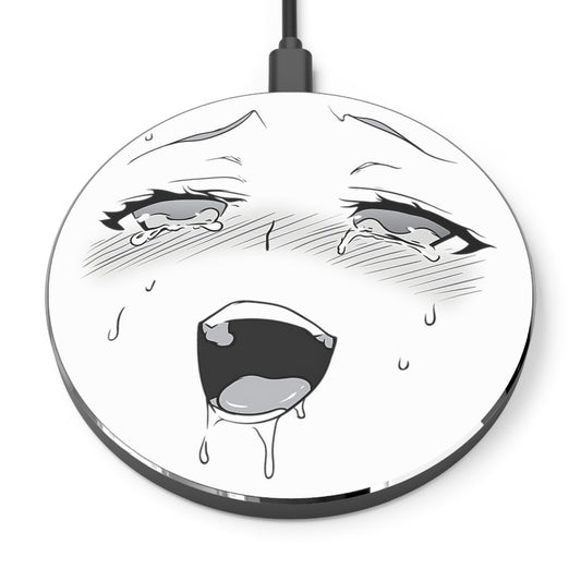 Ahegao Face Wireless Charger | Funny Anime Wireless Charger | Gift For Otaku | Gift For Waifu | Gift For Anime Lover