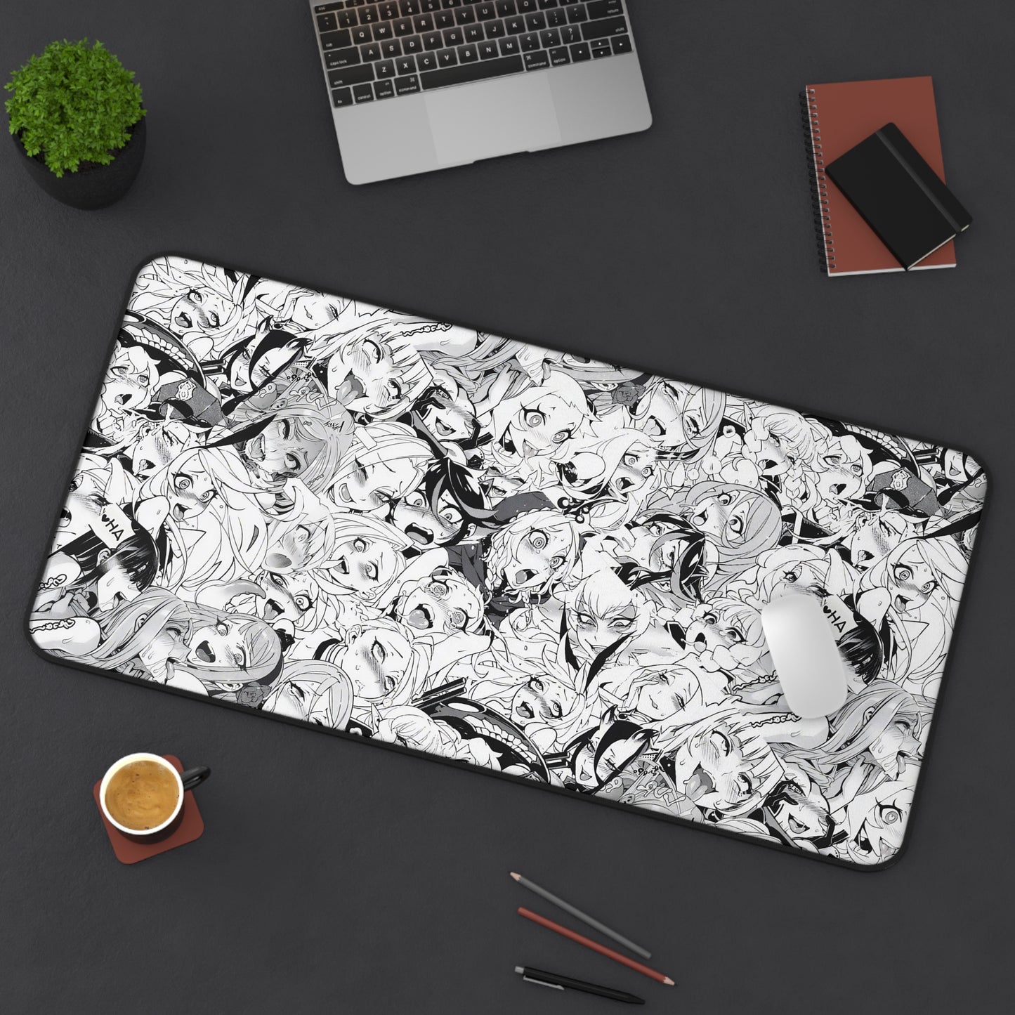 Ahegao Mouse Pad | Ahegao Face | Funny Anime Desk Mat | Ecchi | Waifu | Ahegao | Sexy Playmat | Erotic Anime Face | Lewd | Minimalism