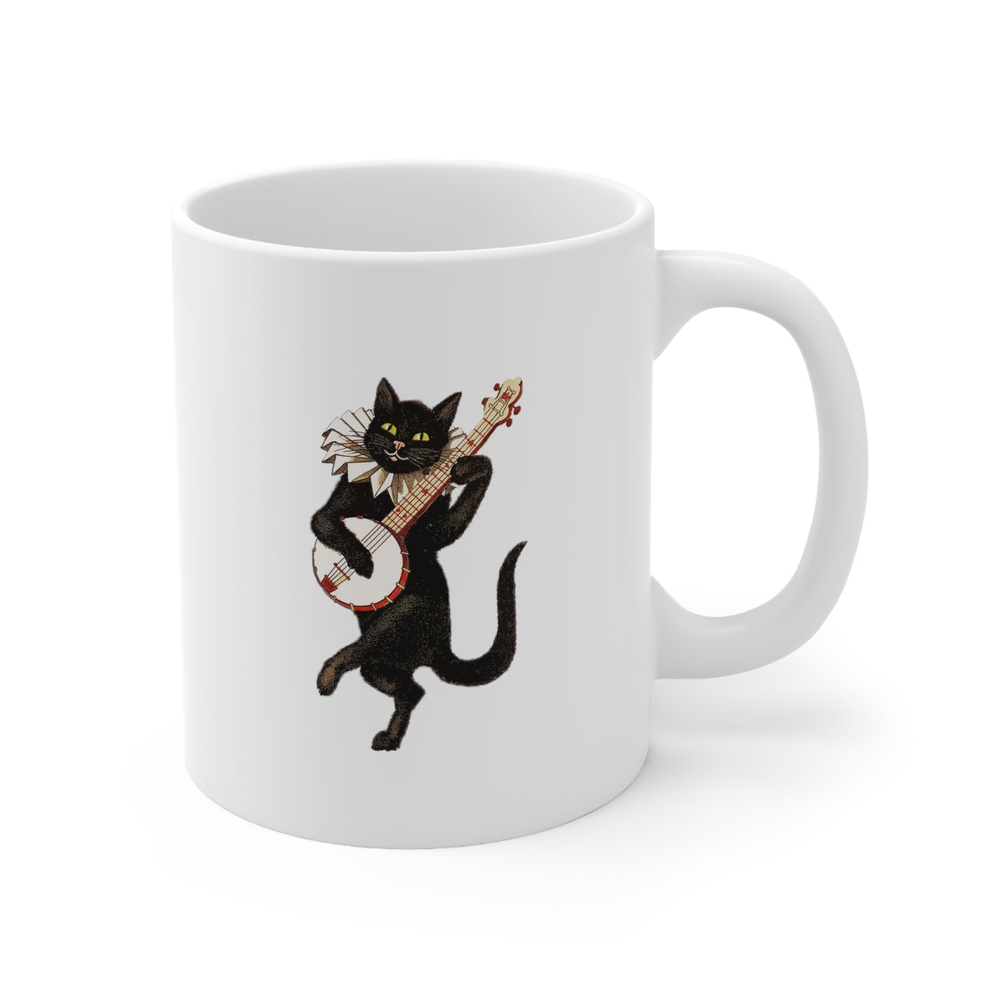 Banjo Cat Mug | Cat  Mug | Banjo | Gift for Cat Lovers | Banjo Cat | Black Cat Mug