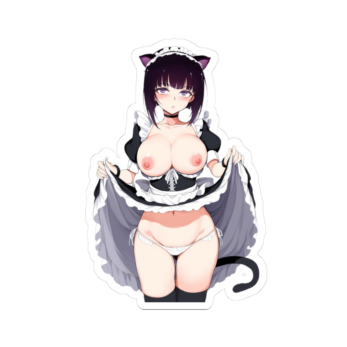 Waifu Sticker | Hentai Girls Sticker | Catgirl Maid