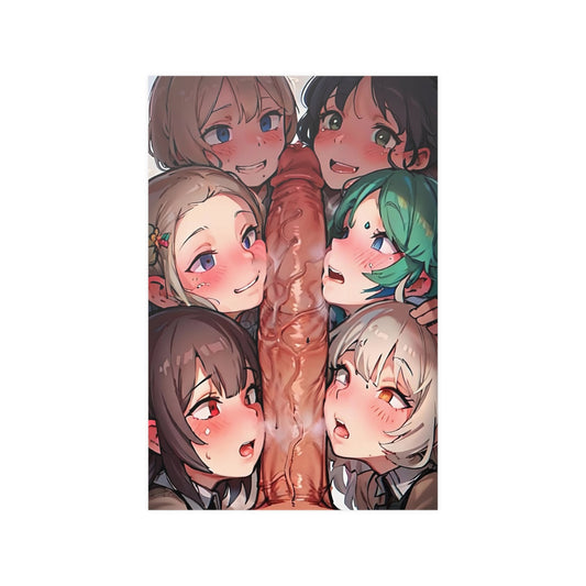 Waifu Poster | Huge Cock | Harem | Ahegao | Ecchi | Waifu | Ahegao | Sexy Poster | Erotic