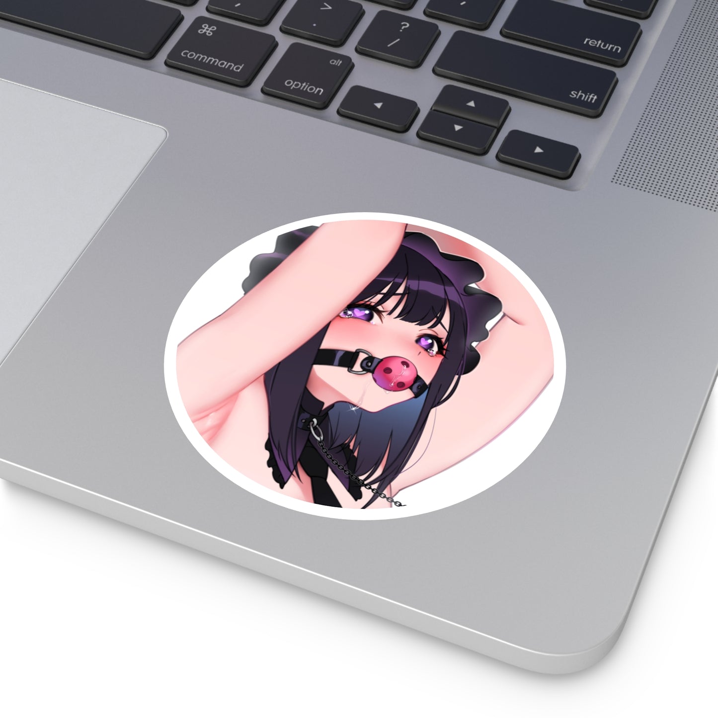 Sexy Anime Girl Round Sticker | Sexy Anime Sticker | Waifu | Lewd Anime Sticker | Hentai Sticker | Tears | Ball Gag | BDSM