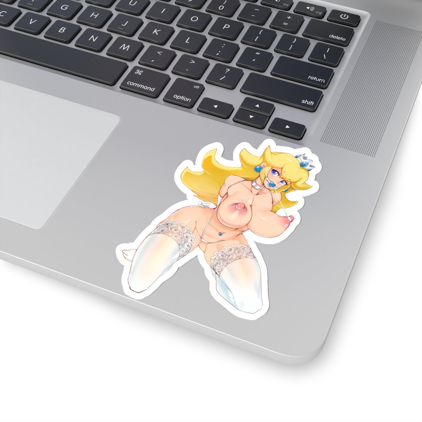 Lewd Peach Sticker | Naked Tits | Piercing | Gag Ball | Naked Anime Sticker | Uncensored Anime | Lewd Anime Sticker | Sexy Anime Sticker | Mario | Otaku | Waifu