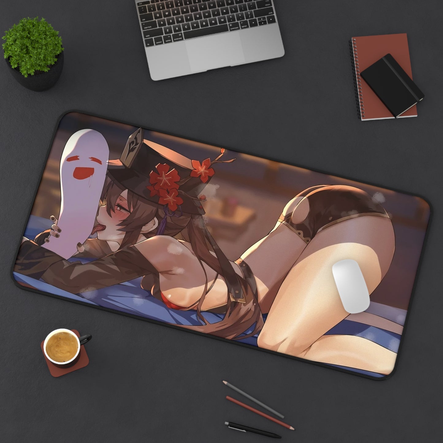 Hu Tao Mouse Pad | Genshin Impact Desk Mat | Sexy Hu Tao | Genshin Impact Merchandise | Hu Tao Licking Ghost