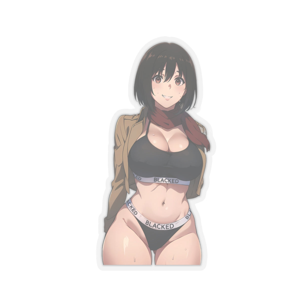 Sexy Anime Sticker | Mikasa Ackerman | Lewd Anime Sticker | Lewd Sticker | Sexy Waifu Sticker | Blacked | AOT | SAMSARA_AI