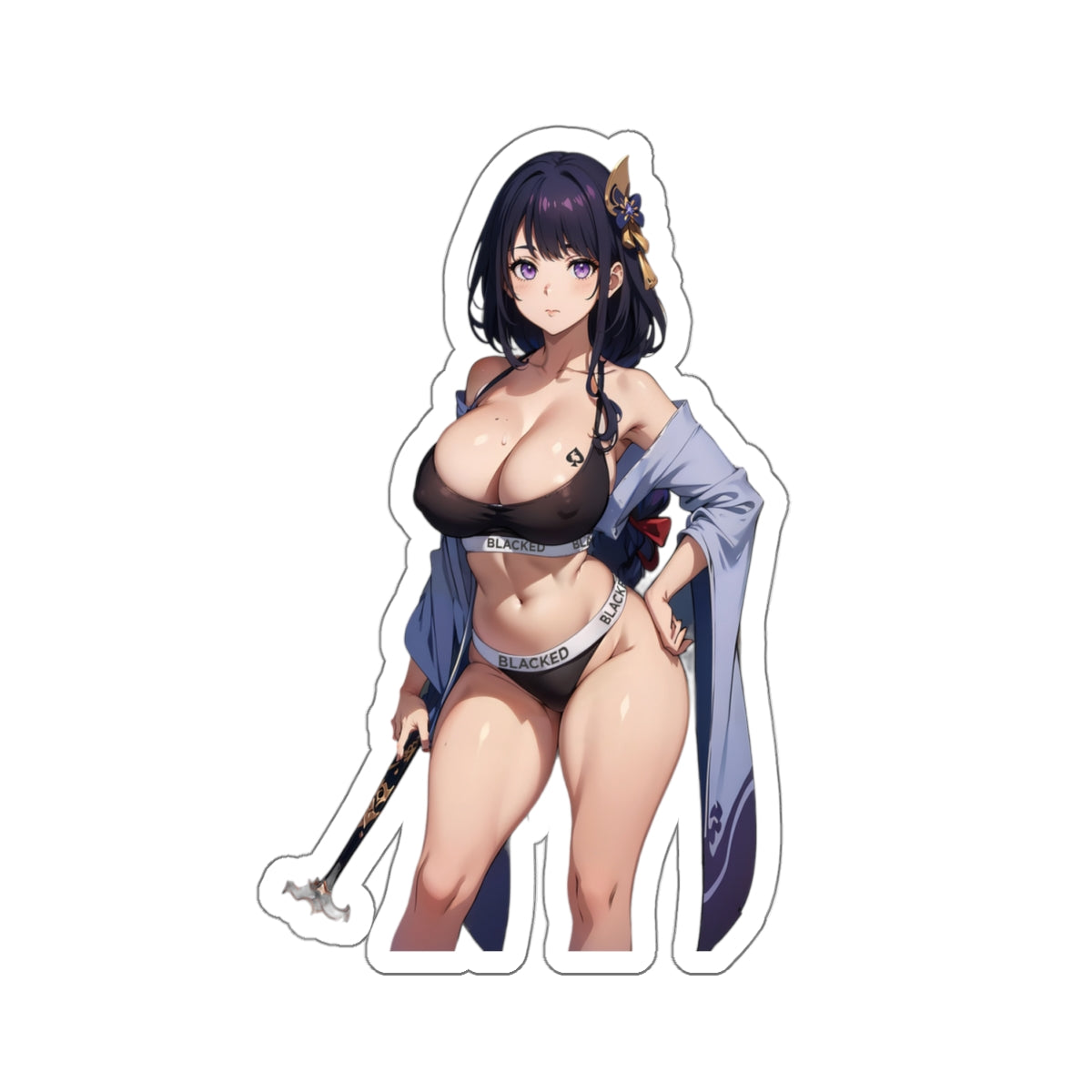 Sexy Anime Sticker | Raiden Shogun | Lewd Anime Sticker | Lewd Sticker | Sexy Waifu Sticker | Blacked | SAMSARA_AI