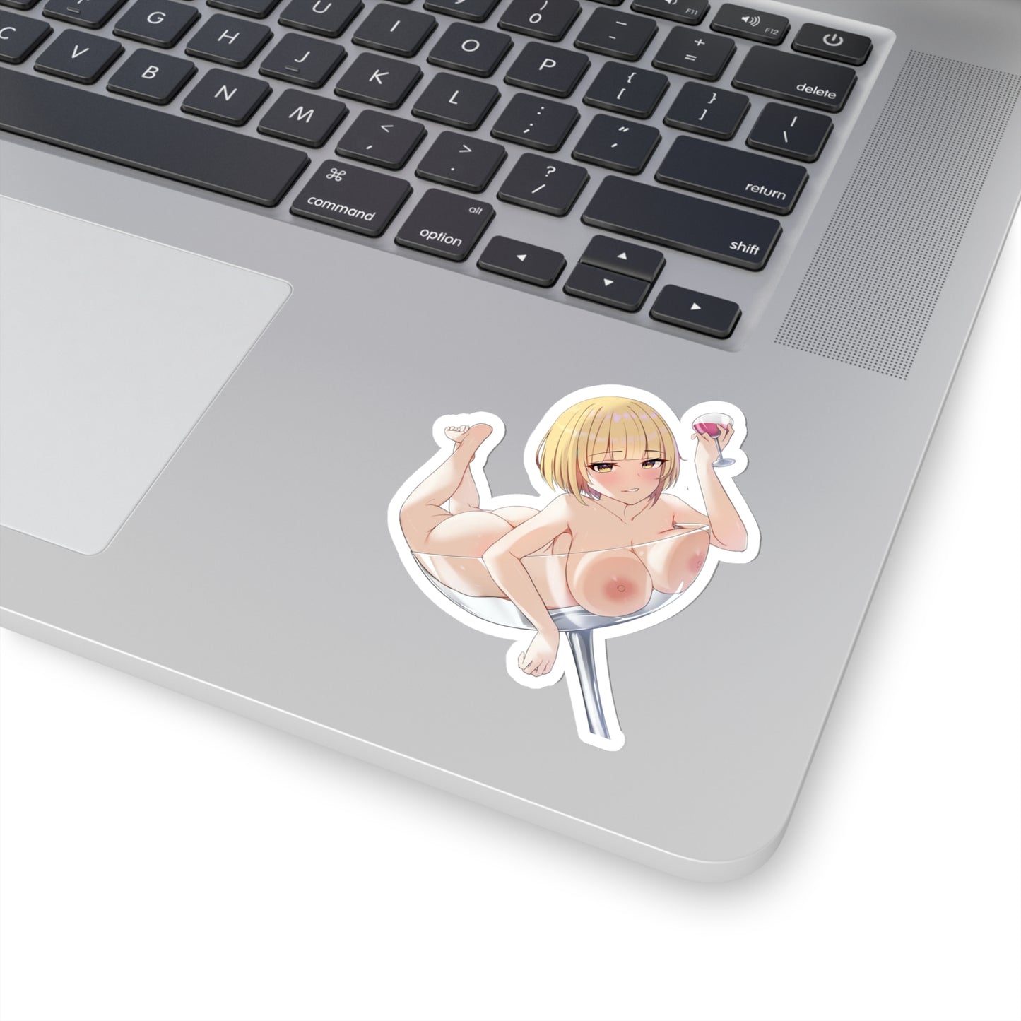 Lewd Anime Sticker | Naked Girl in Wine Glass | Kiss-Cut Sticker | Nude Anime Girl | Uncensored Anime | Lewd | Wine | Glass | Boobs | Otaku | Waifu | Sexy Girl