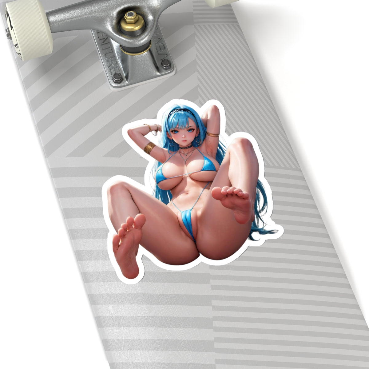 Sexy Anime Sticker | Sexy Feet | Lewd Anime Sticker | Lewd Sticker | Sexy Waifu Sticker | Big Ass | Foot Fetish | Blue Hair | Bikini | Feet Fetish