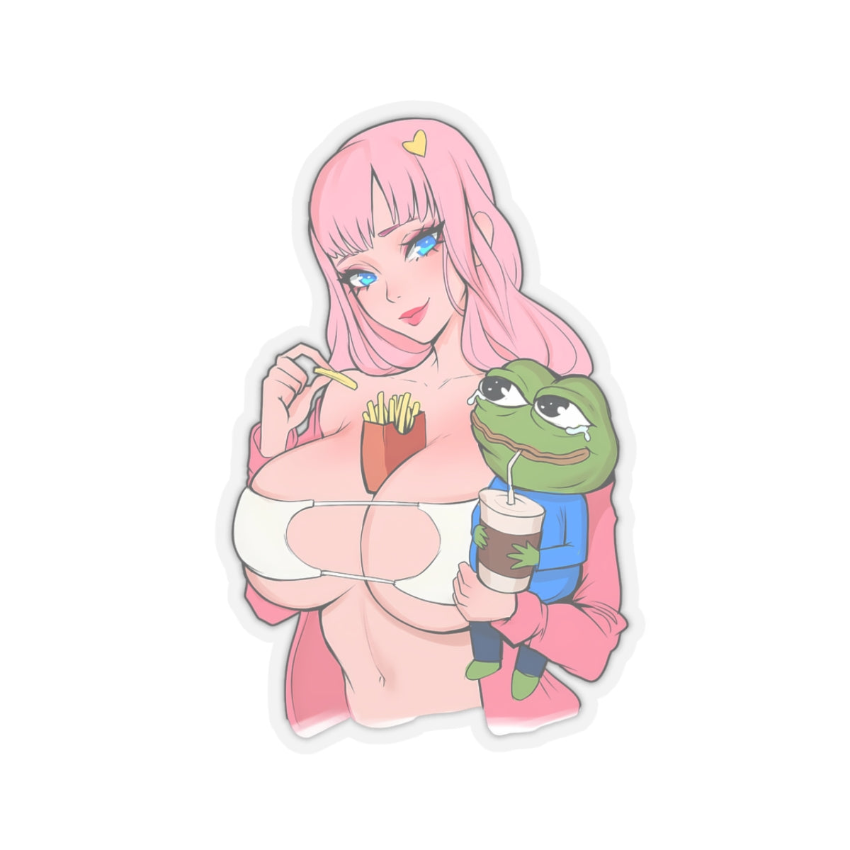 Waifu Sticker | Hentai Girls Sticker | Streamer Girl with frog