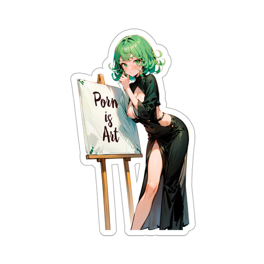 Lewd Tatsumaki Sticker | Porn is Art  | OPM | Lewd Anime Sticker | Sexy Anime Sticker | Funny Anime Sticker | Otaku | Waifu | Ahegao