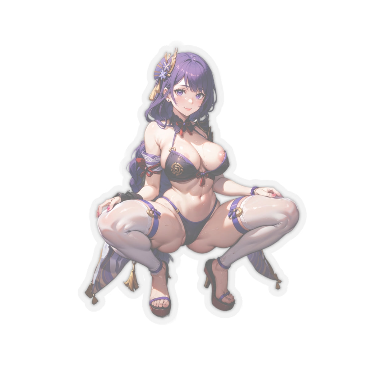 Sexy Anime Sticker | Raiden Shogun | Lewd Anime Sticker | Lewd Sticker | Sexy Waifu Sticker | Heels | SAMSARA_AI