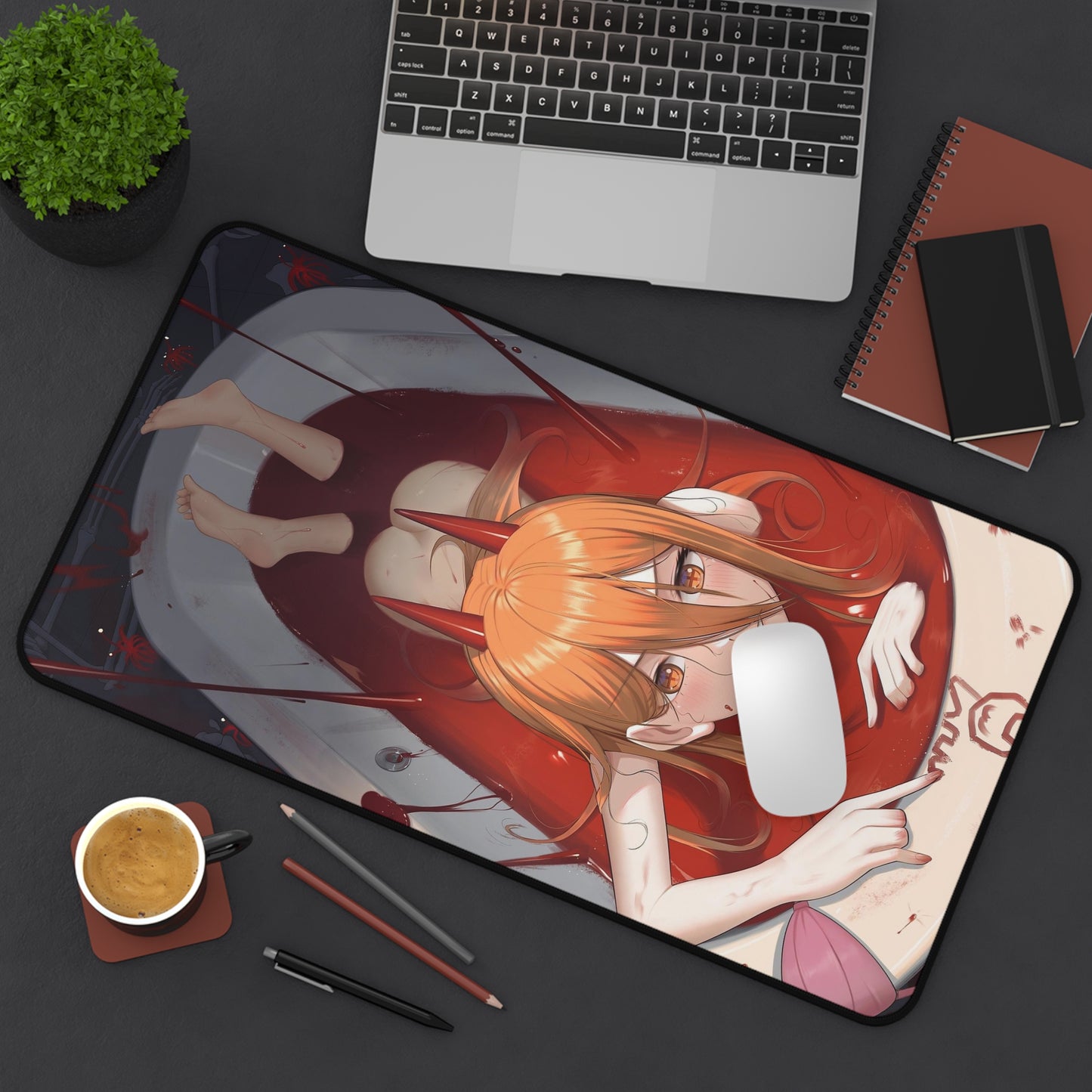 Chainsaw Man Power Mousepad | Power Mousepad | Chainsaw Man XXL Gaming Mousepad | Power Bathing In Blood | Chainsaw Man Merchandise | Gore | Bathtub