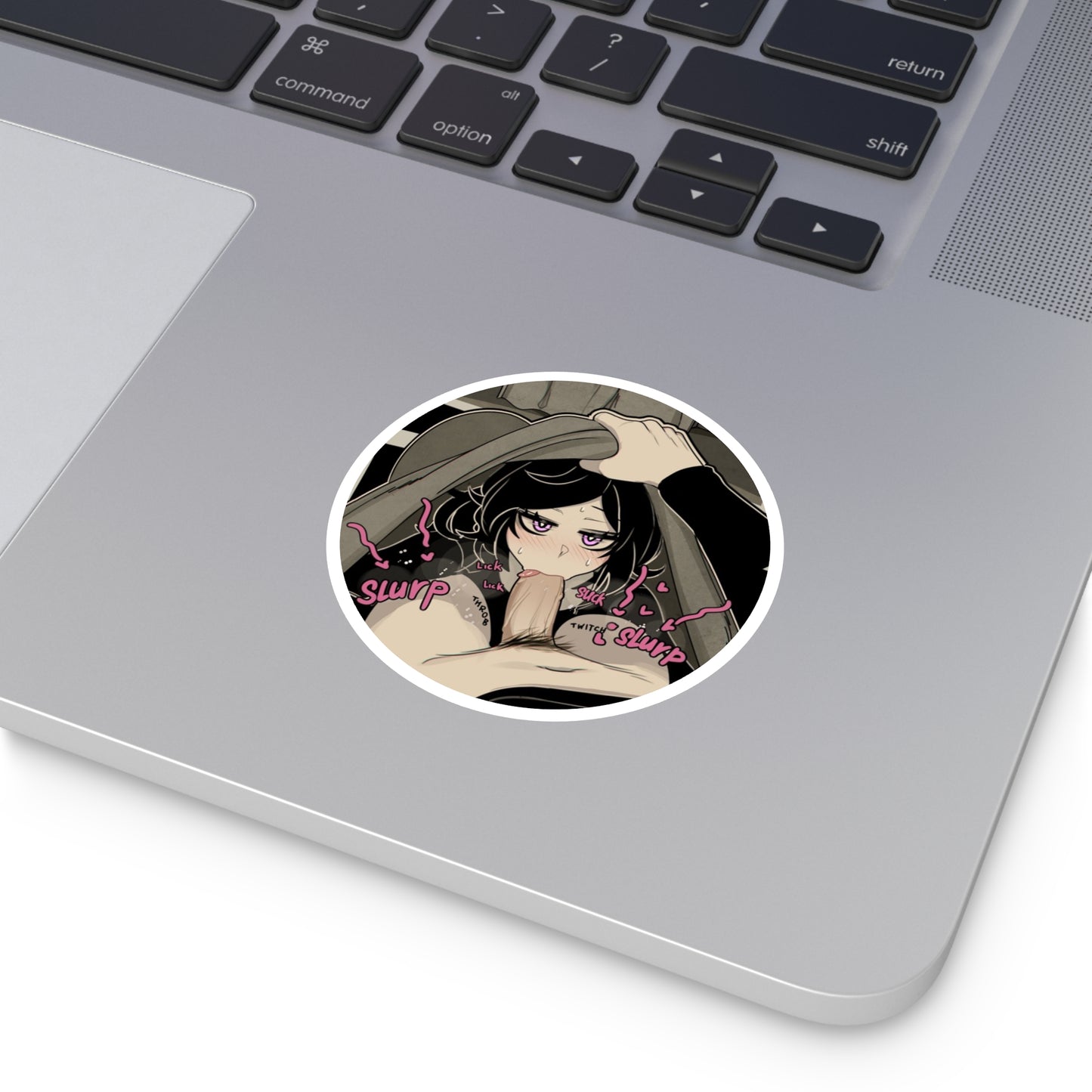 GOTH Girlfriend Round Sticker | Sexy Anime Sticker | Waifu | Lewd Anime Sticker | Hentai Sticker | Blowjob