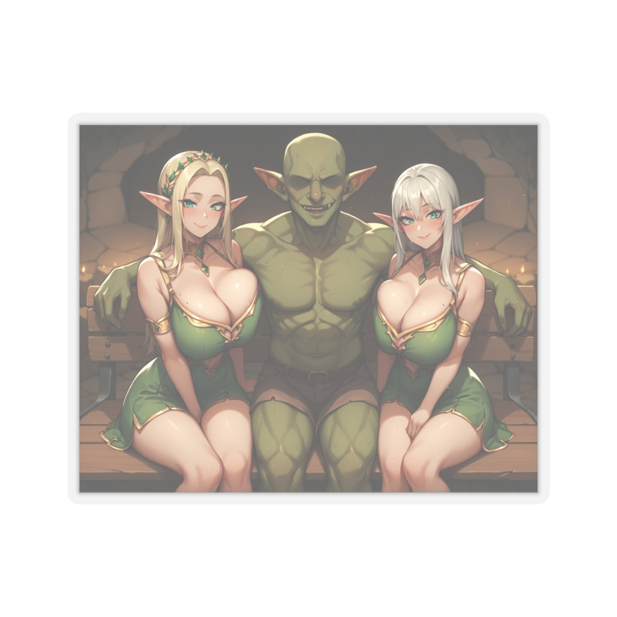 Elfs & GOblin Sticker | Hentai NSFW Sticker | Oppai | 3some