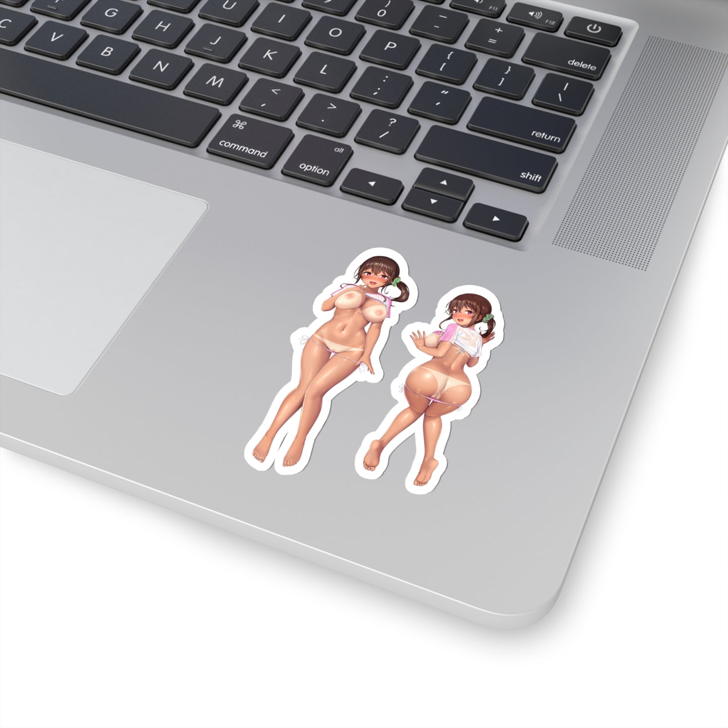 Lewd Anime Sticker | 2 Stickers For The Price Of 1 | Naked Anime Girl | Tits | Ass | Bikini | Uncensored Anime | Sexy Anime Sticker | Otaku | Waifu | Tan Lines | Brown Skin