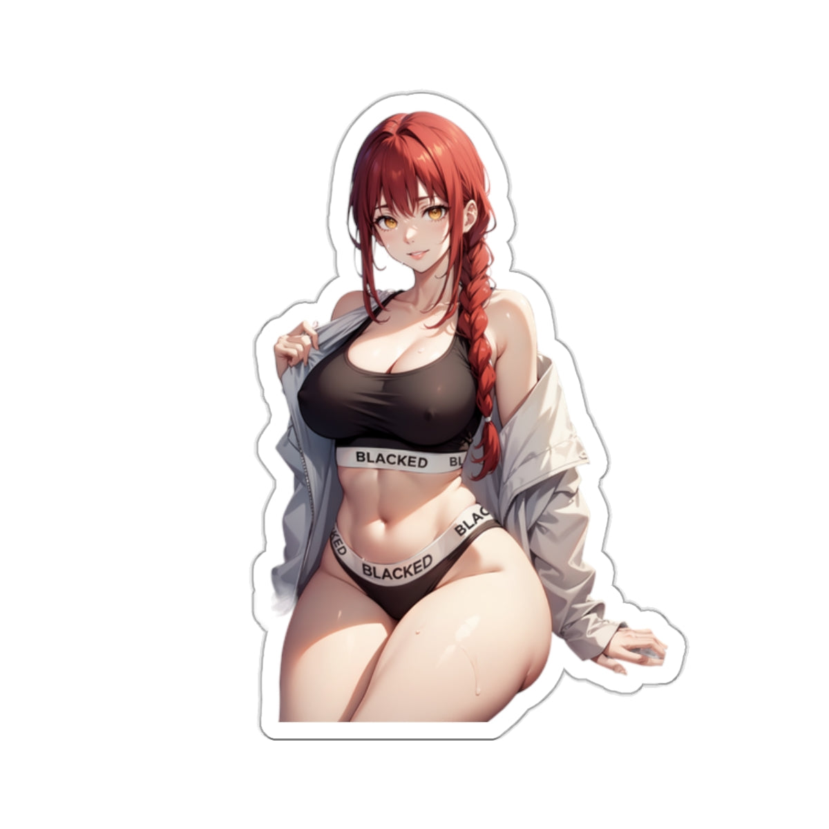 Sexy Anime Sticker | Makima | Lewd Anime Sticker | Lewd Sticker | Sexy Waifu Sticker | Blacked | SAMSARA_AI