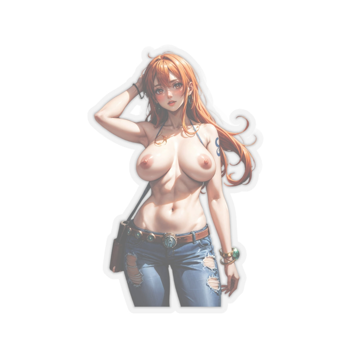 Sexy Anime Sticker | Nami | Lewd Anime Sticker | Lewd Sticker | Sexy Waifu Sticker | Nude Anime Girl | FairyAI | Ginger | Red Hair