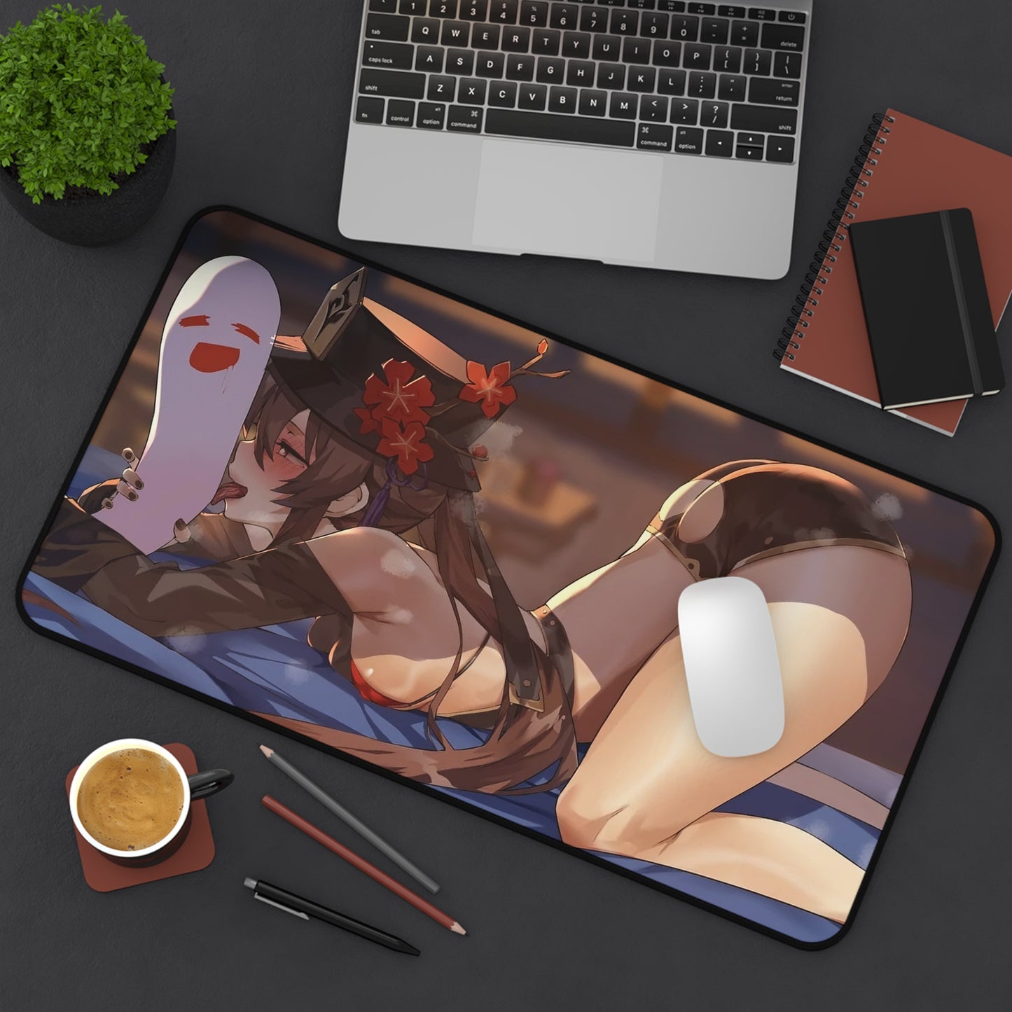 Hu Tao Mouse Pad | Genshin Impact Desk Mat | Sexy Hu Tao | Genshin Impact Merchandise | Hu Tao Licking Ghost