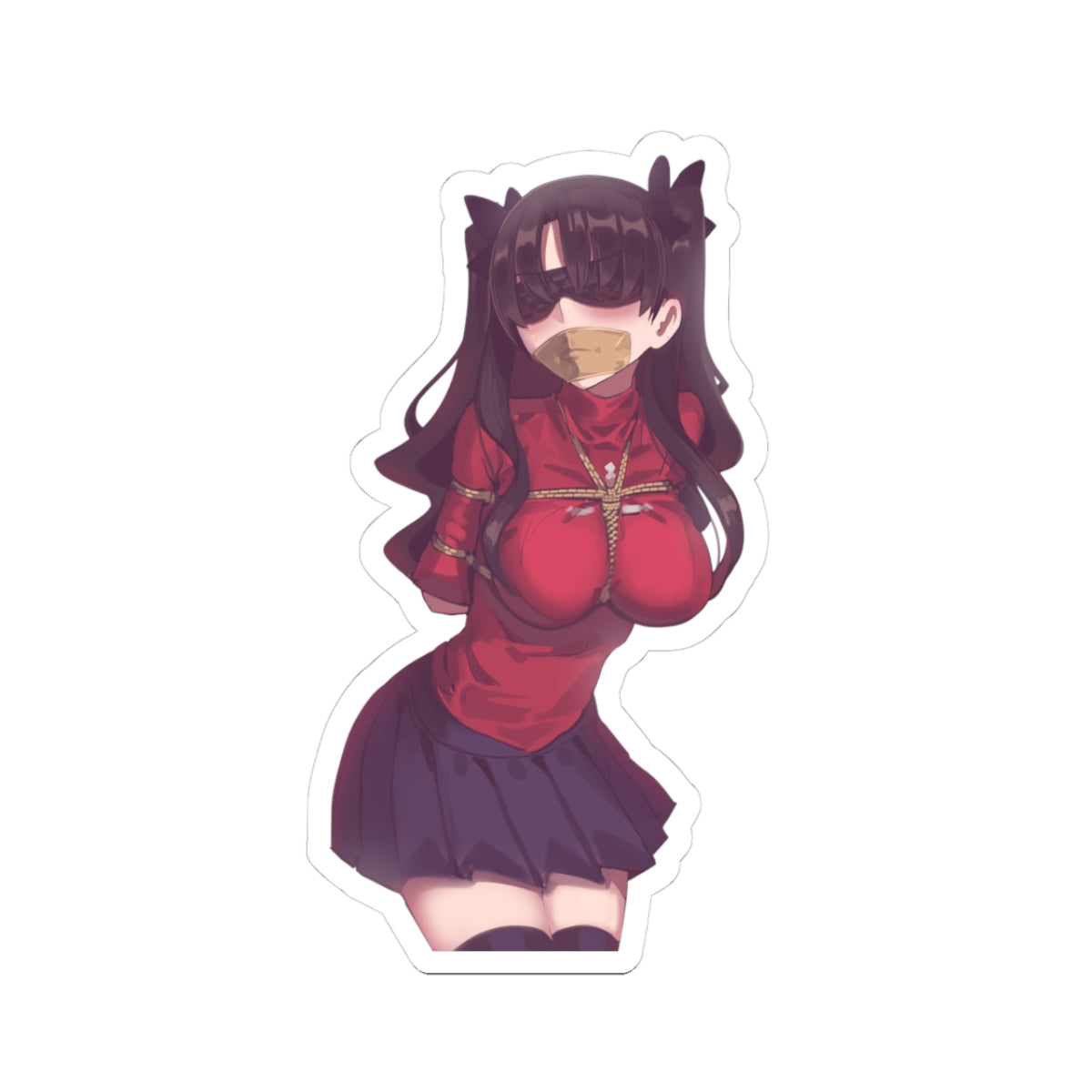 Waifu Sticker | Hentai Girls Sticker | BDSM Shibari Blindfold