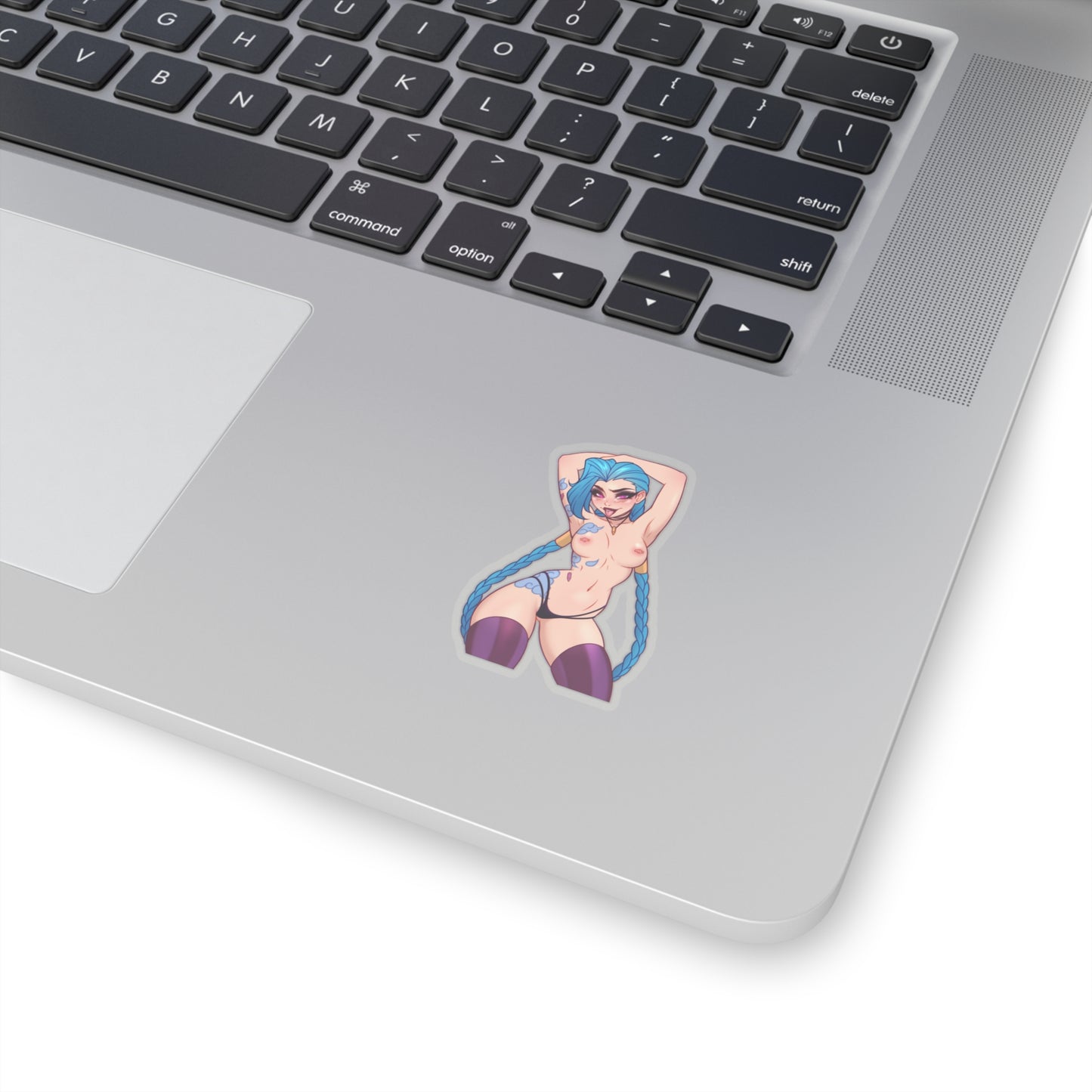 Lewd Jinx Sticker | Nipple Piercings | Kiss-Cut Sticker | Sexy Jinx Sticker | Arcane Sticker | LOL | Sexy Anime Sticker | Lewd Anime Sticker | Otaku | Waifu | Ecchi | Tattoo | Piercing | Blue Hair