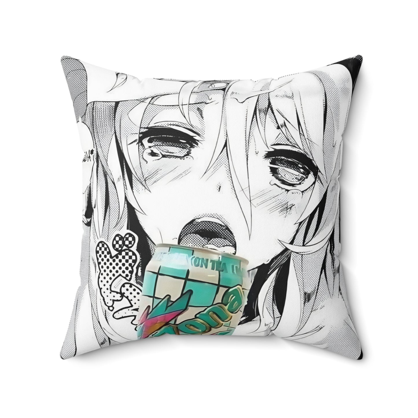 Ahegao Face Pillow | Ahegao Square Pillow | Funny Anime Pillow | Gift For Otaku | Gift For Waifu | Gift For Anime Lover