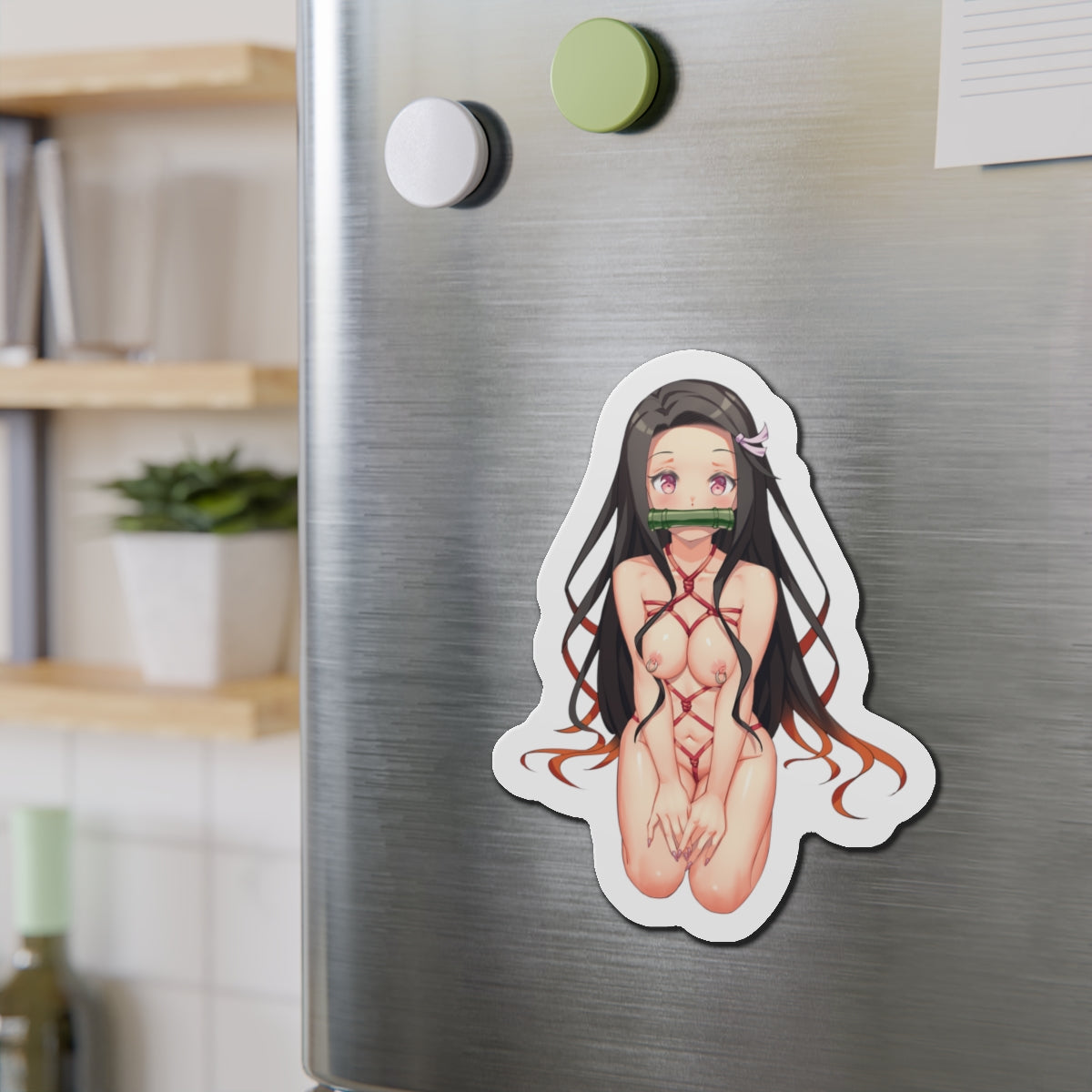 Sexy Anime Magnet | Nezuko Kamado | Lewd Magnet | Shibari | Nipple Piercing | Hentai Magnet | Otaku | Waifu | DDLG | Kinky | NSFW