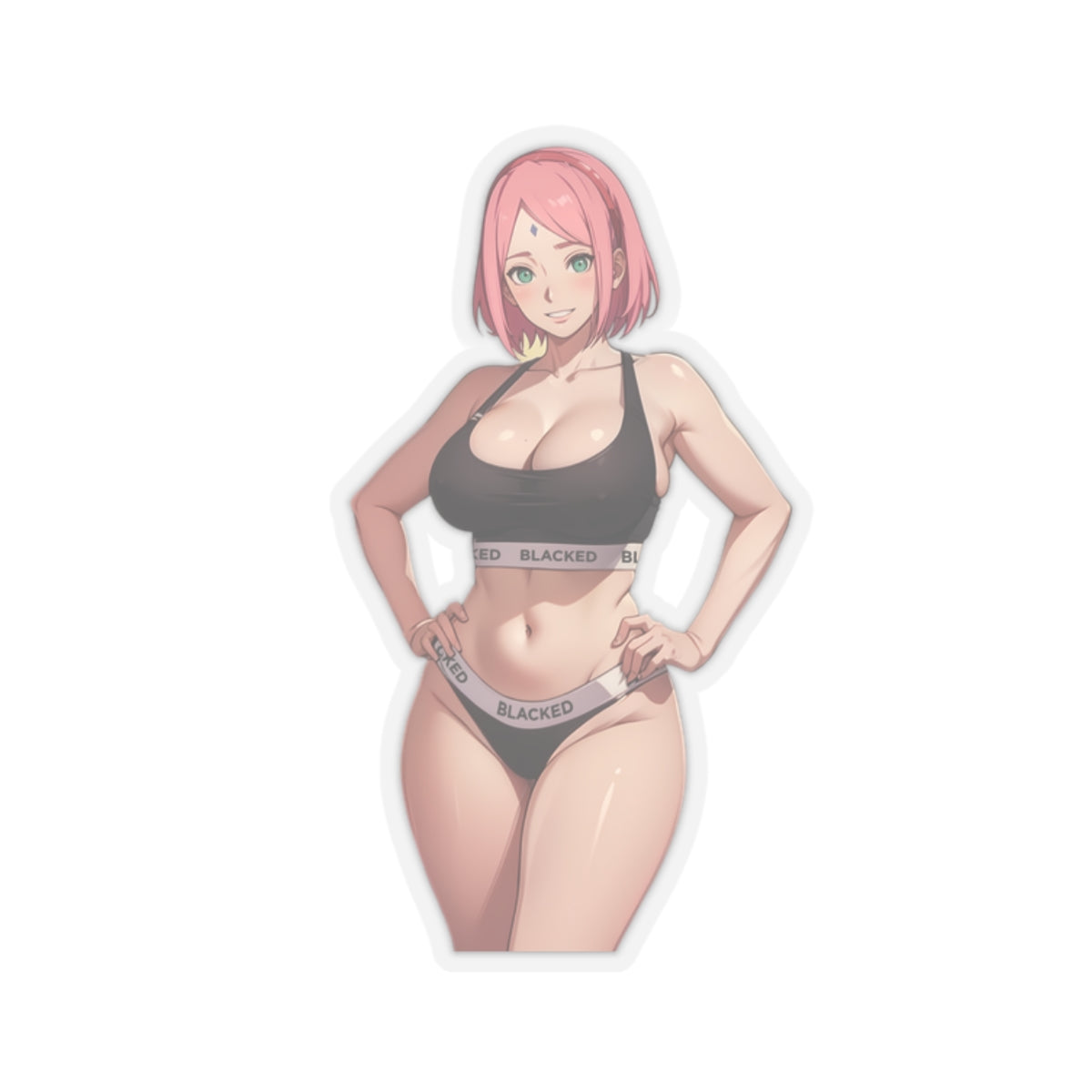 Sexy Anime Sticker | Sakura Haruno | Lewd Anime Sticker | Lewd Sticker | Sexy Waifu Sticker | Blacked | SAMSARA_AI